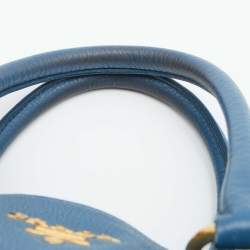 Pre Owned Prada Blue Vitello Daino Leather Medium Tote