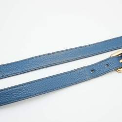 Pre Owned Prada Blue Vitello Daino Leather Medium Tote