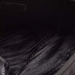 Prada Black/Blue Nylon and Leather New Vela Studded Messenger Bag