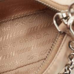 Pre Owned Prada Beige Nylon and Saffiano Leather Mini Re Edition Crossbody Bag