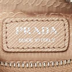 Pre Owned Prada Beige Nylon and Saffiano Leather Mini Re Edition Crossbody Bag