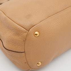 Pre Owned Prada Biege Vitello Daino Leather Sacca 2 Manici Hobo