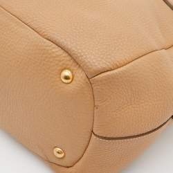 Pre Owned Prada Biege Vitello Daino Leather Sacca 2 Manici Hobo