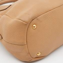 Pre Owned Prada Biege Vitello Daino Leather Sacca 2 Manici Hobo