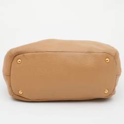 Pre Owned Prada Biege Vitello Daino Leather Sacca 2 Manici Hobo