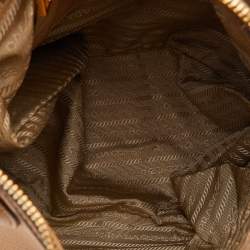 Pre Owned Prada Biege Vitello Daino Leather Sacca 2 Manici Hobo