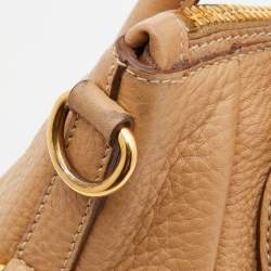 Pre Owned Prada Biege Vitello Daino Leather Sacca 2 Manici Hobo