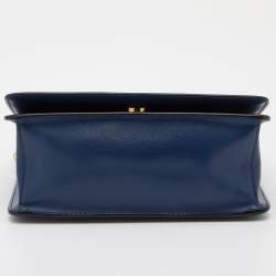 Pre Owned Prada Navy Blue Saffiano Lux Leather Pattina Shoulder Bag