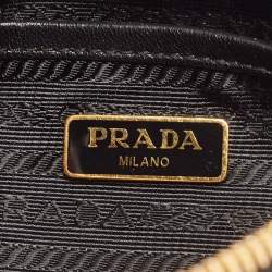 Pre Owned Prada Black Gaufre Leather Camera Shoulder Bag