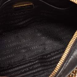 Pre Owned Prada Black Gaufre Leather Camera Shoulder Bag