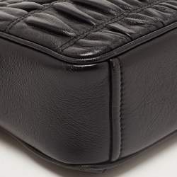 Pre Owned Prada Black Gaufre Leather Camera Shoulder Bag