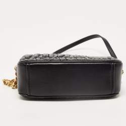 Pre Owned Prada Black Gaufre Leather Camera Shoulder Bag