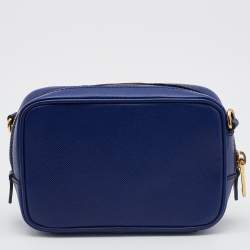 مملوكة مسبقًا Prada Blue Saffiano Lux Leather Mini Camera Crossbody Bag