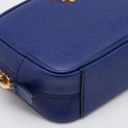 مملوكة مسبقًا Prada Blue Saffiano Lux Leather Mini Camera Crossbody Bag