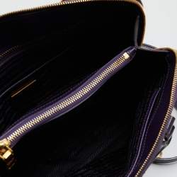 Pre Owned Prada Purple Saffiano Lux Patent Leather Promenade Satchel