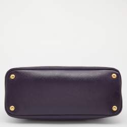 Pre Owned Prada Purple Saffiano Lux Patent Leather Promenade Satchel