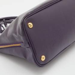 Pre Owned Prada Purple Saffiano Lux Patent Leather Promenade Satchel