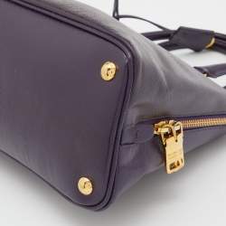 Pre Owned Prada Purple Saffiano Lux Patent Leather Promenade Satchel