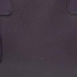 Pre Owned Prada Purple Saffiano Lux Patent Leather Promenade Satchel