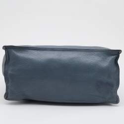 Pre Owned Prada Light Blue Leather Etiquette Tote