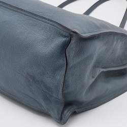 Pre Owned Prada Light Blue Leather Etiquette Tote