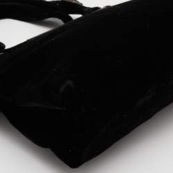 Pre Owned Prada Black Velvet Frame Satchel