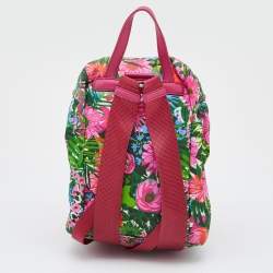 Prada Multicolor Floral Print Nylon Drawstring Backpack
