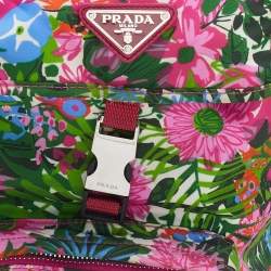 Prada Multicolor Floral Print Nylon Drawstring Backpack