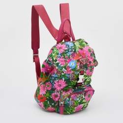 Prada Multicolor Floral Print Nylon Drawstring Backpack