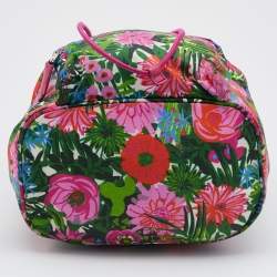 Prada Multicolor Floral Print Nylon Drawstring Backpack