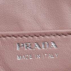 Pre Owned Prada Black Leather Top Zip Boston Bag