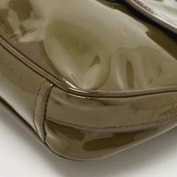 Prada Olive Green Patent Leather Flap Chain Shoulder Bag