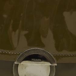 Prada Olive Green Patent Leather Flap Chain Shoulder Bag