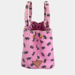 Prada - Elephants Print Tote - Women - Cotton - One Size in Pink