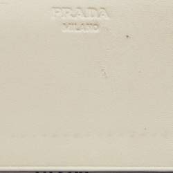 مملوكة مسبقًا Prada Beige Jacquard Logo Canvas and Leather Flap Continental Wallet