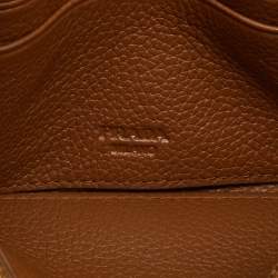 Prada Tan Leather Flap Wristlet Wallet