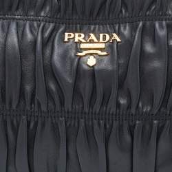Prada Black Nappa Gauffre Leather Clutch