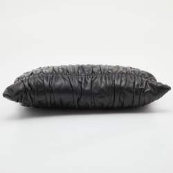 Prada Black Nappa Gauffre Leather Clutch