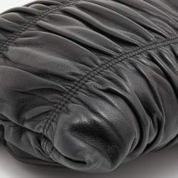 Prada Black Nappa Gauffre Leather Clutch