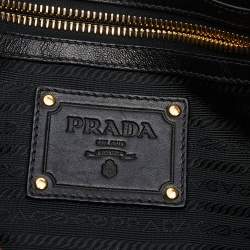 Prada Black Nappa Gauffre Leather Clutch