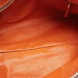 Prada Orange/Olive Green Suede and Leather Duffel Bag
