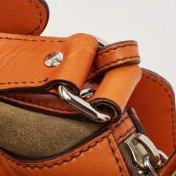 Prada Orange/Olive Green Suede and Leather Duffel Bag