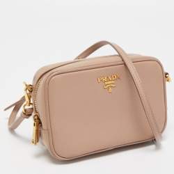 Prada Old Rose Saffiano Lux Leather Mini Camera Crossbody Bag