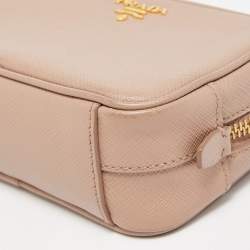 Prada Old Rose Saffiano Lux Leather Mini Camera Crossbody Bag