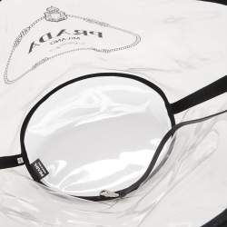 Prada Black/Clear PVC and Canvas Logo Beach Tote