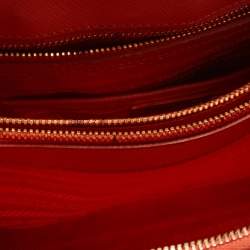 Pre Owned Prada Orange Saffiano Lux Leather Dome Satchel
