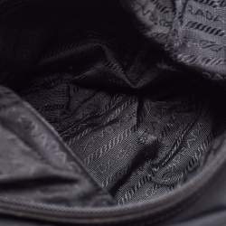 Pre Owned Prada Black Nylon and Leather Logo Shoulder Bag