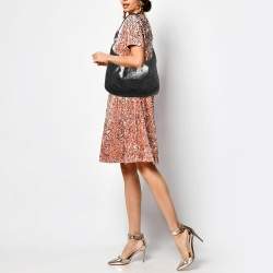 Pre Owned Prada Black Nylon and Leather Logo Shoulder Bag