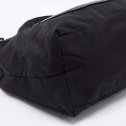 Pre Owned Prada Black Nylon and Leather Logo Shoulder Bag