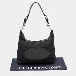 Pre Owned Prada Black Nylon and Leather Logo Shoulder Bag